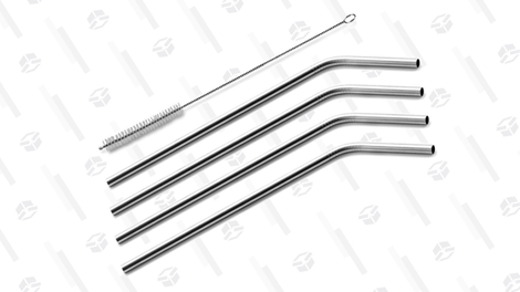 X-Chef Reusable Stainless Steel Drinking Straws Set of 4 | $5 | Amazon | Use code AYPOM52T